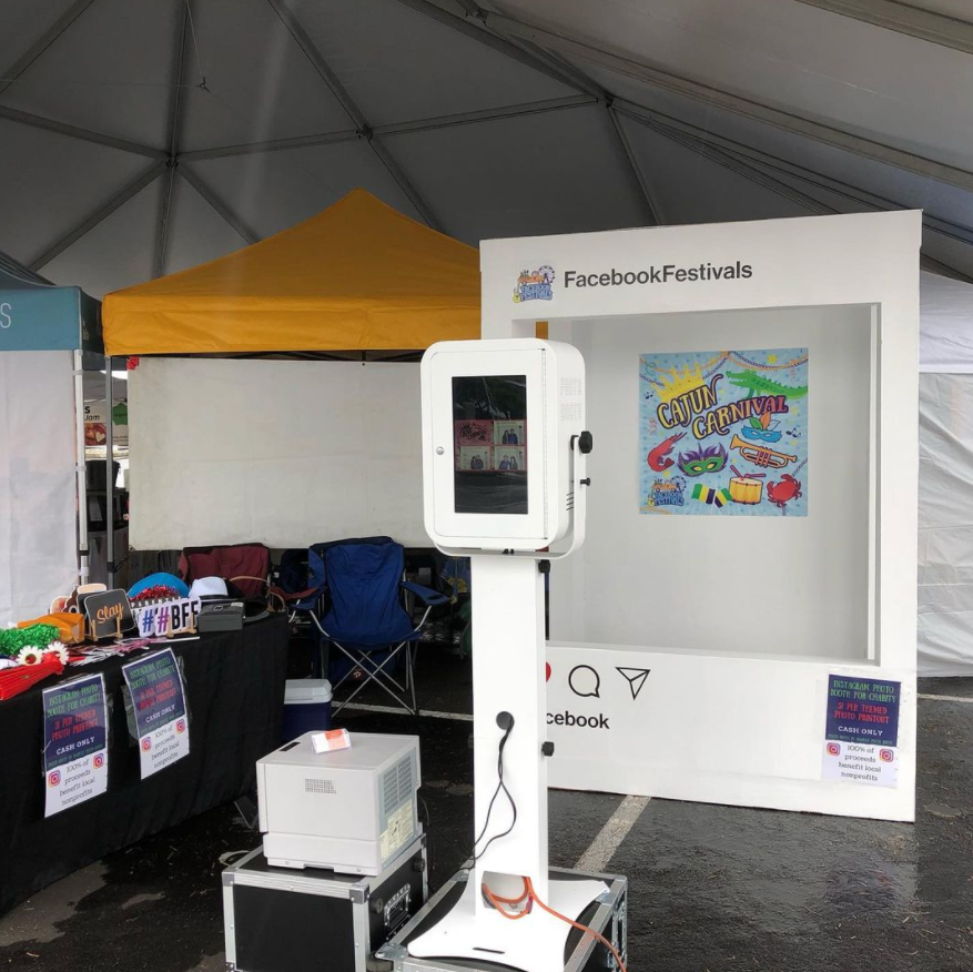 Photo booth setup for facebook corporate events